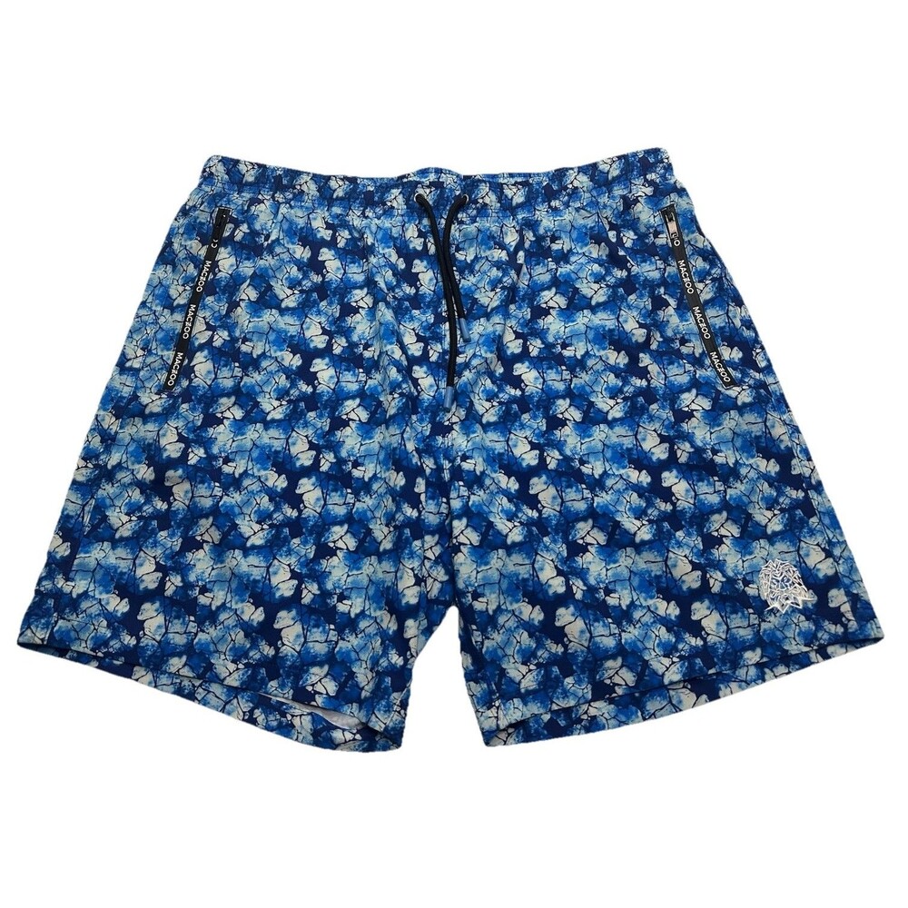 Men's Maceoo Swim Lion Dye Blue Swim Trunks 6.5" Size Large